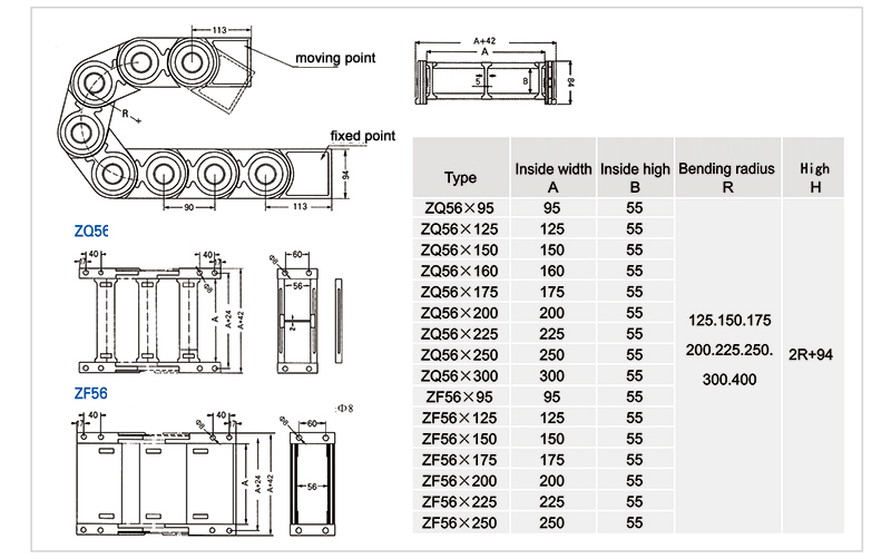 ZQ56/ZF56 bearing heavy drag chain