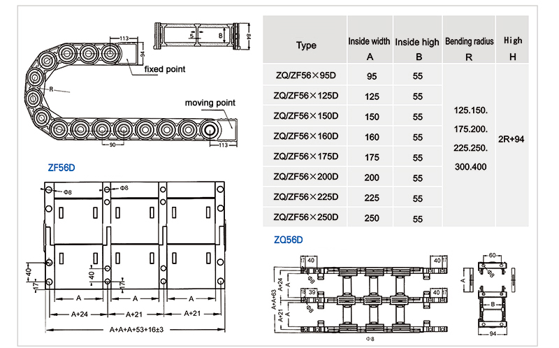 ZQ56D/ZF56D  bearing heavy drag chain