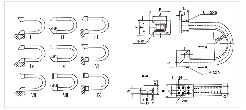 JR - type 2 rectangular metal hose (totally enclosed strength type)