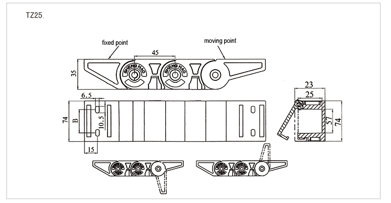 TZ25 series engineering plastic drag chain